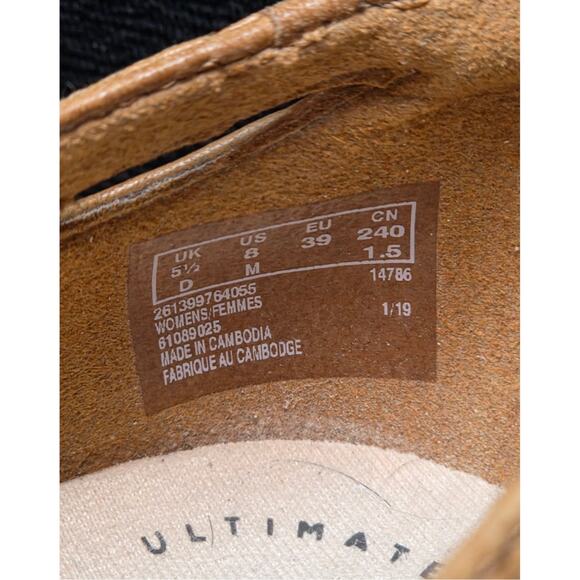 Women’s Leather Slip-On Flats Clarks Collection Comfort Tan Woven Shoes Sz 8 - Picture 6 of 6